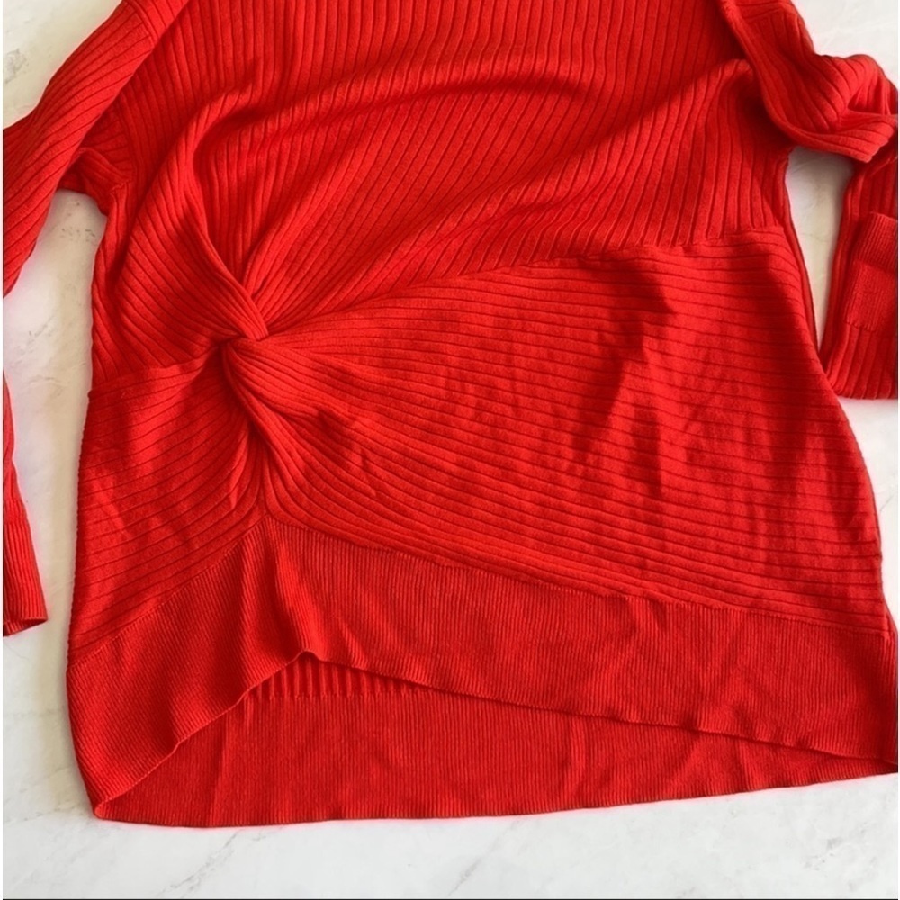 Something Navy | Front Side Knot Knit Crewneck Viscose Cashmere Blend Sweater S - Picture 5 of 8